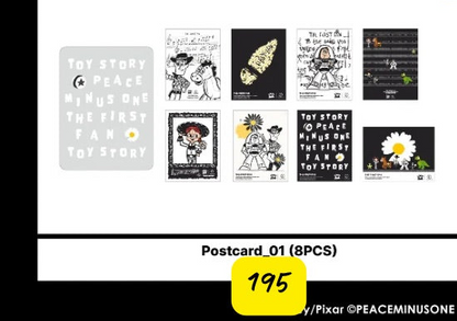 Korea Exclusive｜Toy Story x Peaceminusone Postcard 01 (8pcs)