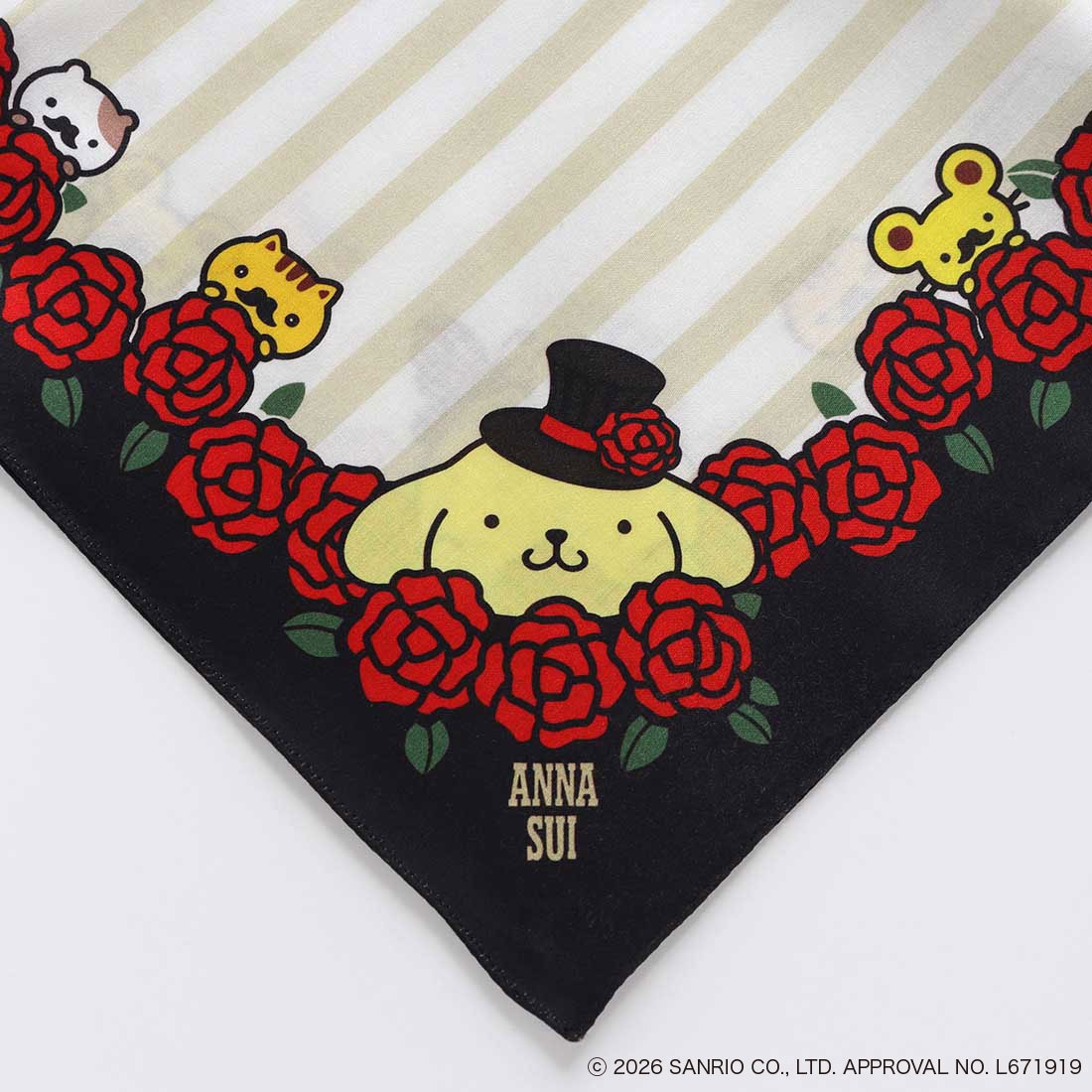 ANNA SUI x Pompompurin Print Handkerchief - Rose Red