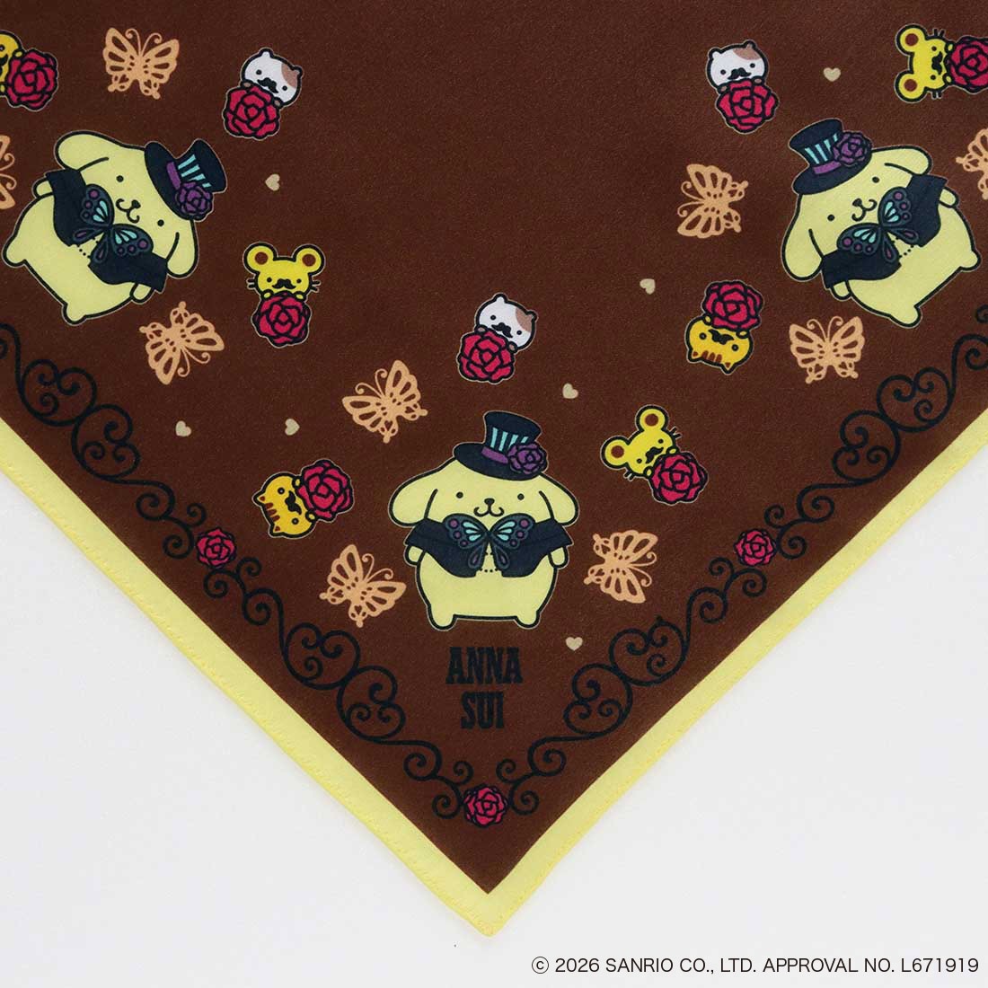 ANNA SUI x Pompompurin Print Handkerchief - Brown