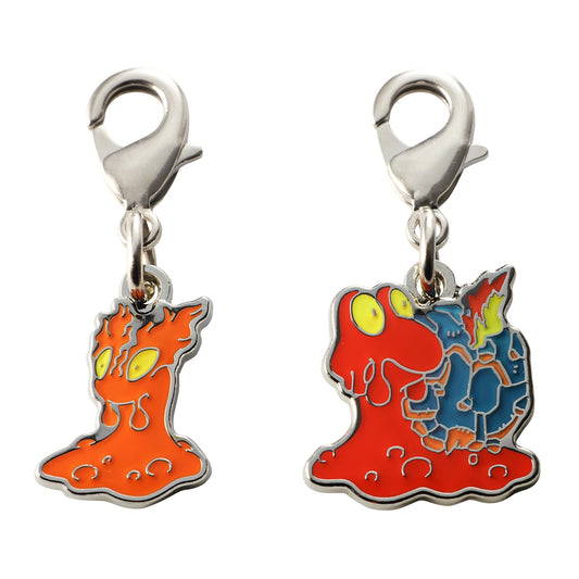 Pokémon Slugma & Magcargo National Pokédex Metal Charm