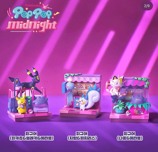Korea Exclusive｜Pokémon POP POP! Midnight!  Meowth & Ditto Figure