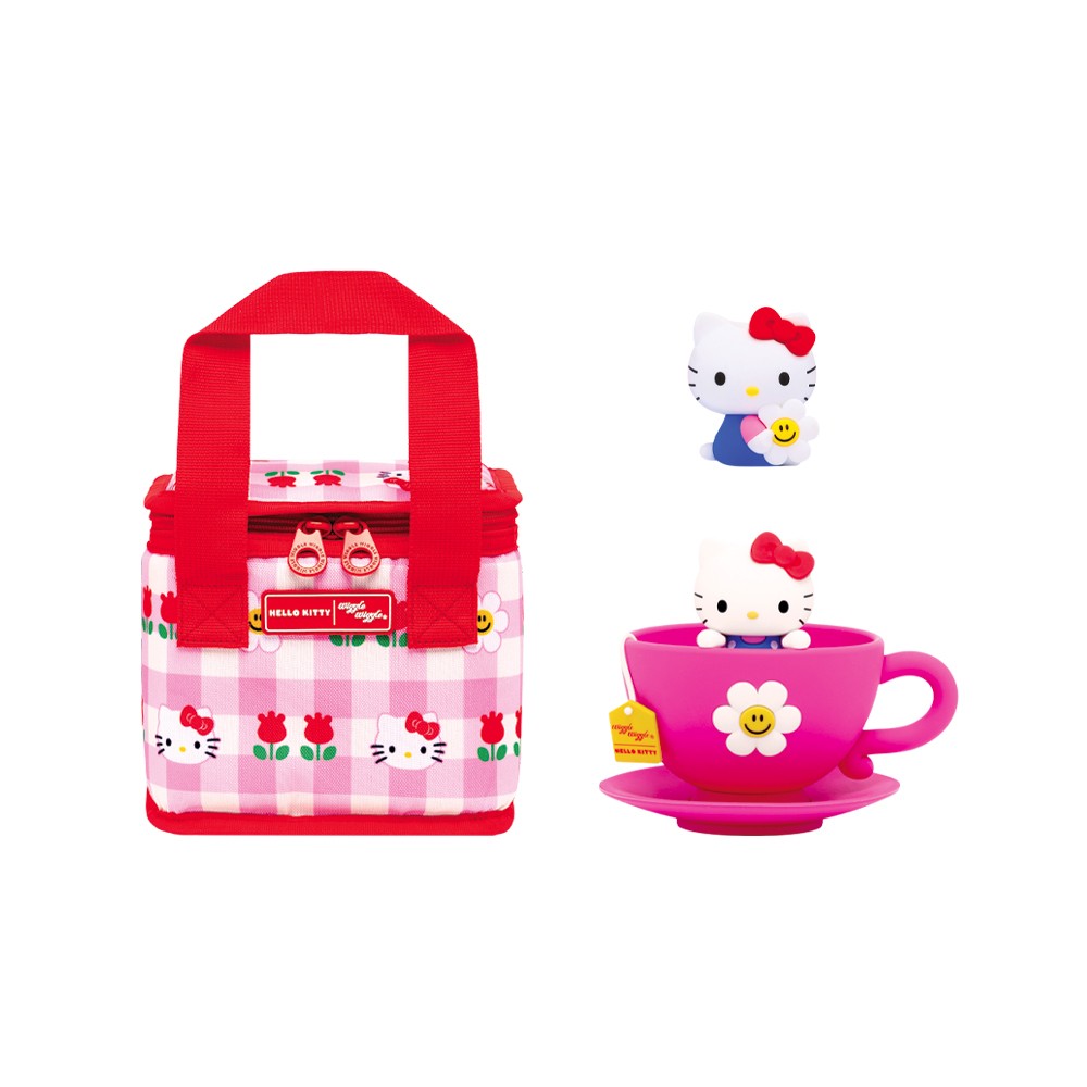 Hello Kitty & Wiggle Wiggle Cooler Bag (S) Pink Check Garden