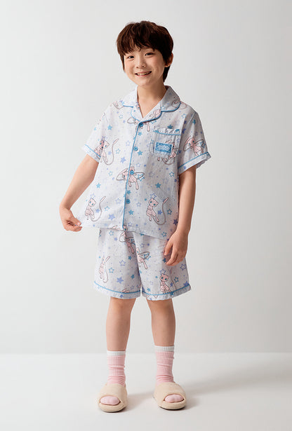 Korea｜ Kids Pokémon x Spao Shimmer Short Sleeve Pajama Set - Mew