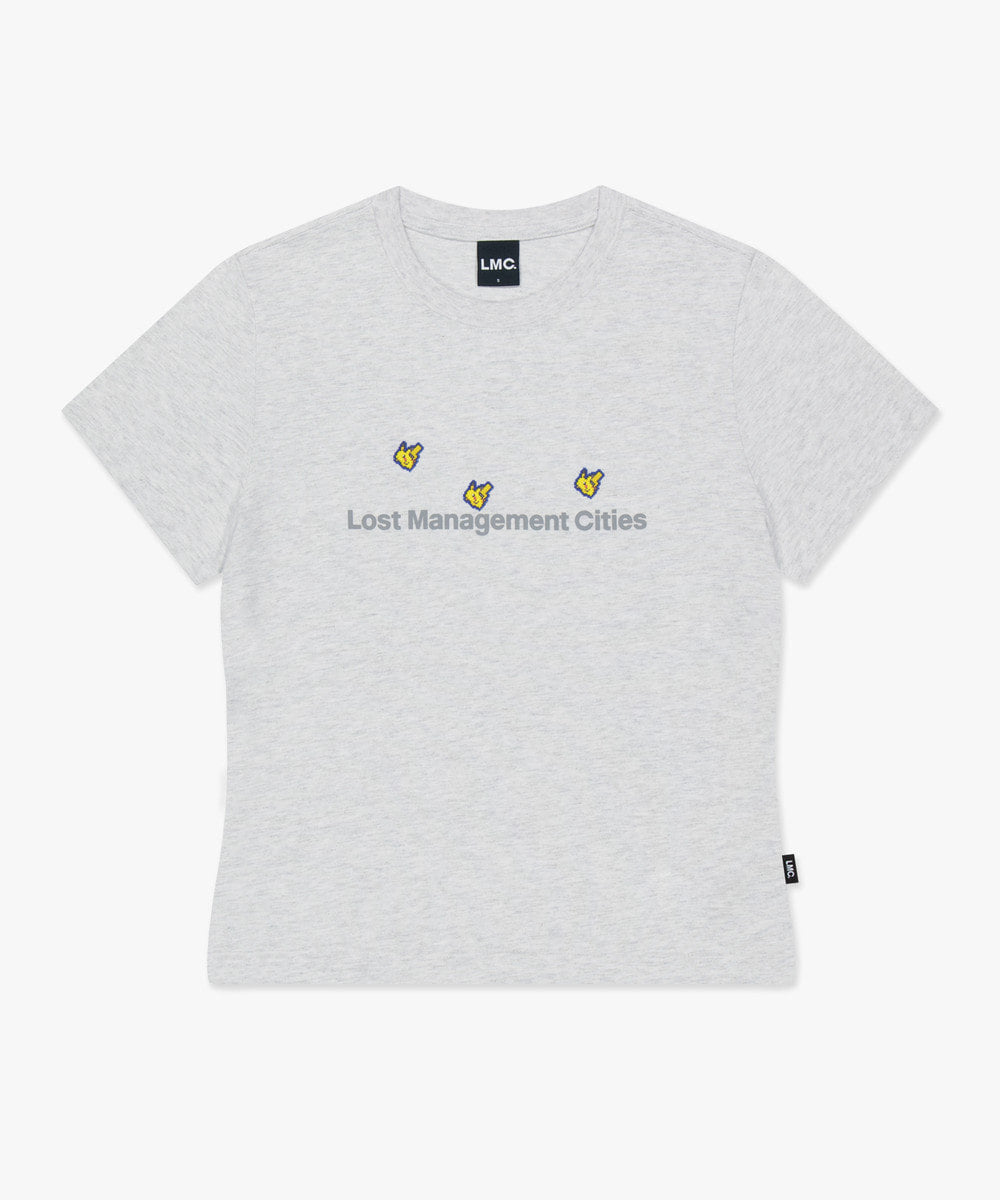 Pokémon Pixel Art WM Pikachu FN OG Tee Light Heather Gray