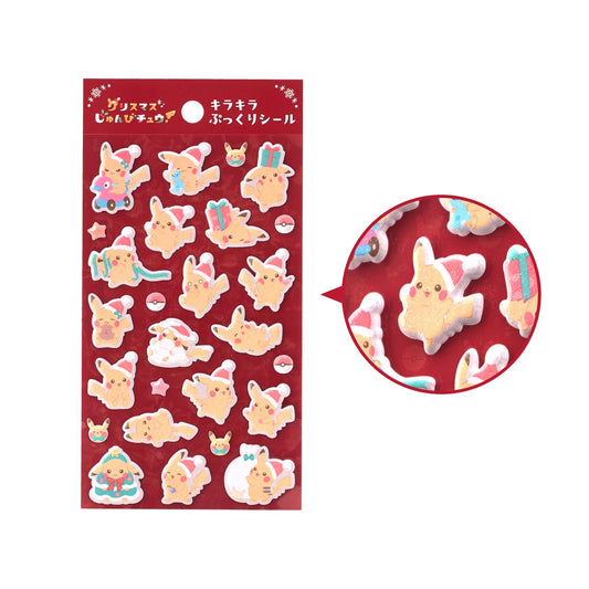 Japan｜ Pokémon Christmas Junbi Chu! Glitter Puffy Stickers