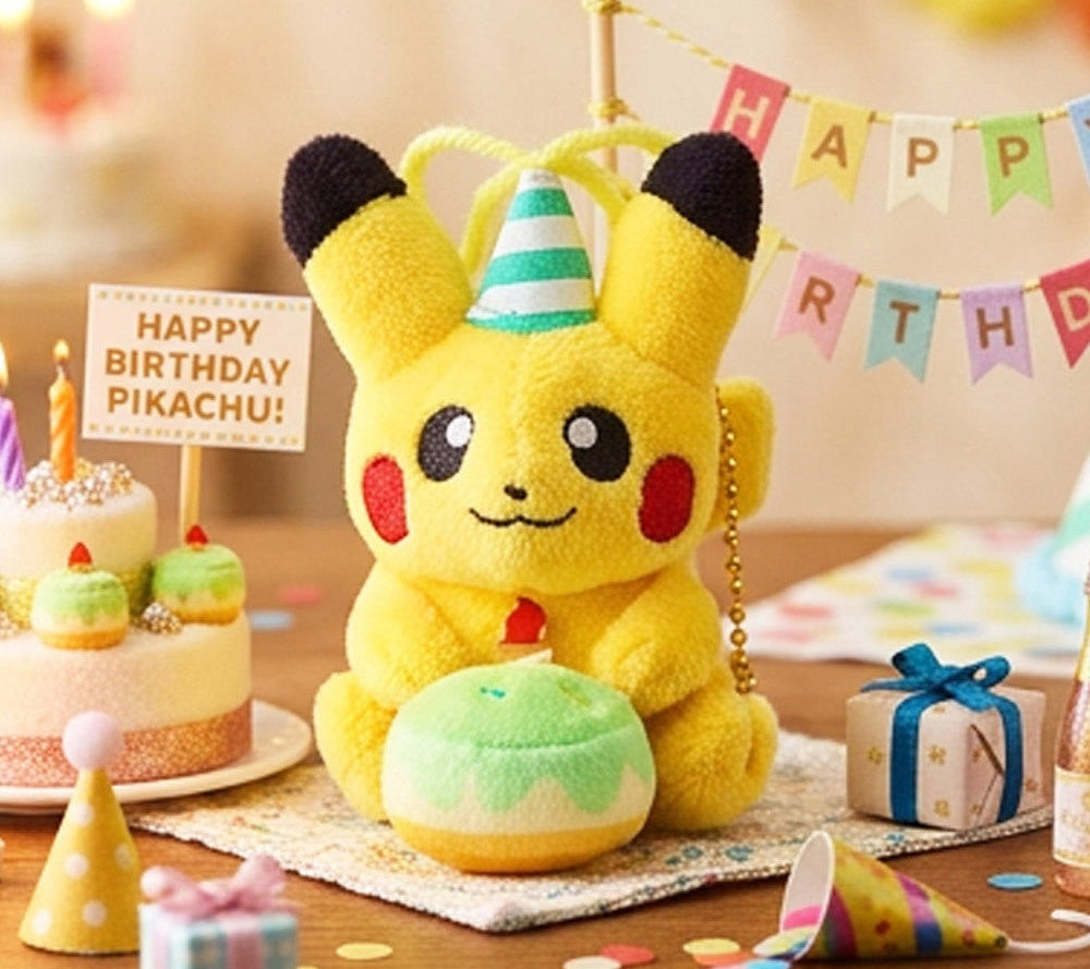 Korea Exclusive｜Pokémon Birthday Cake Plush Bag Charm-Pikachu