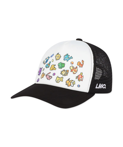 Korea Exclusive｜Pokémon Pixel Art Multi Trucker Cap Black