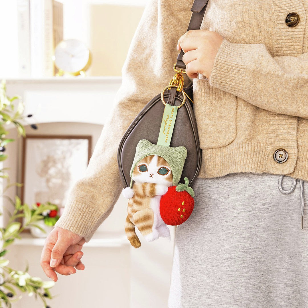 Japan｜ mofusand Merci Strawberry Mascot Keychain  2.0