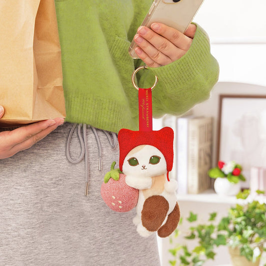 Japan｜ mofusand Merci Strawberry Mascot Keychain  2.0