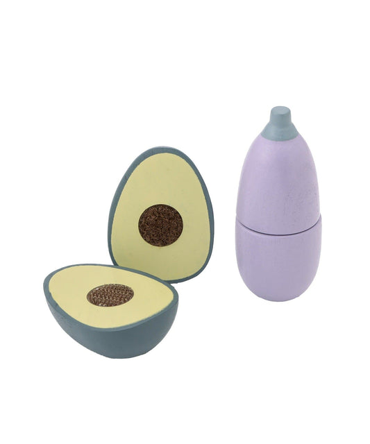 [首團預購優惠至21號] 日本木製玩具 - Eggplant & Avocado Set