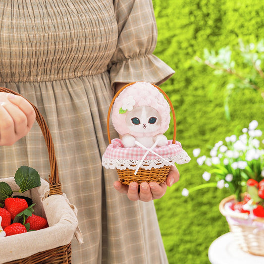 Japan｜ mofusand Merci Strawberry Plush Toy in basket