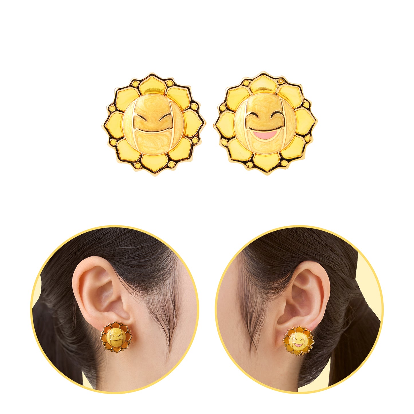 Pokémon Sunflora Midarezaki Clip-On Earrings