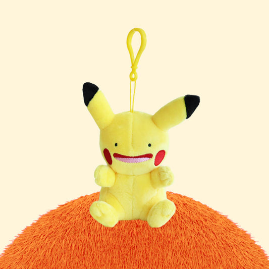 Pokemon Ditto Disguised as Pikachu Sitting Keychain