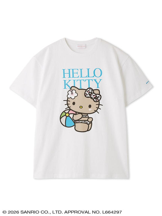 Japan｜Sanrio Hello Kitty Summer Beach Club Big T-Shirt White A