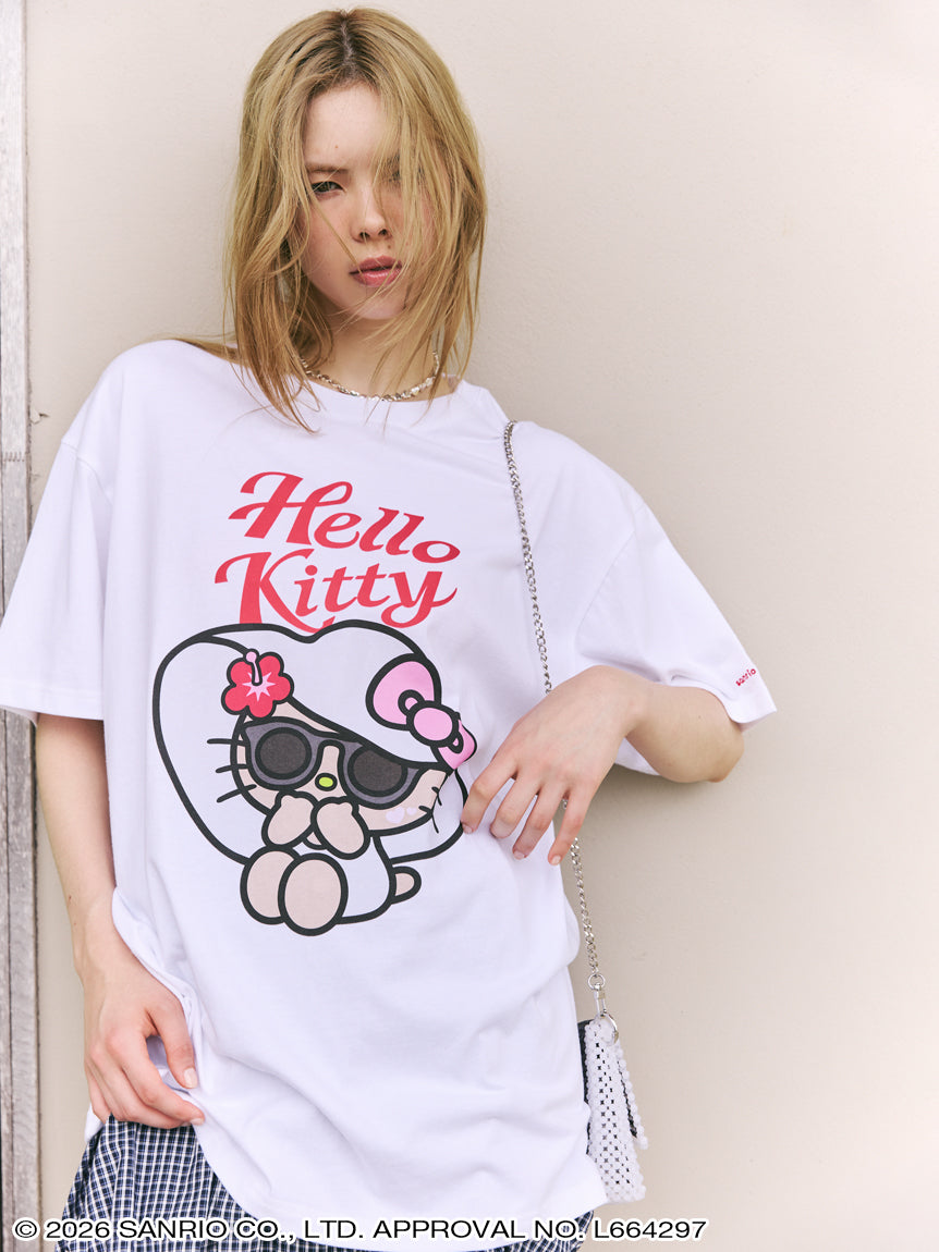 Japan｜Sanrio Hello Kitty Summer Beach Club Big T-Shirt White A