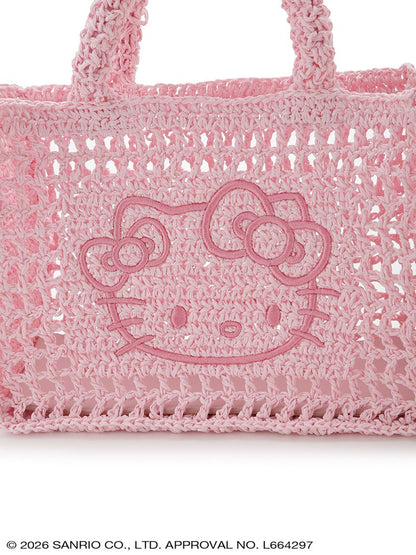 Japan｜Sanrio Hello Kitty Raffia-Like Tote Bag Pink