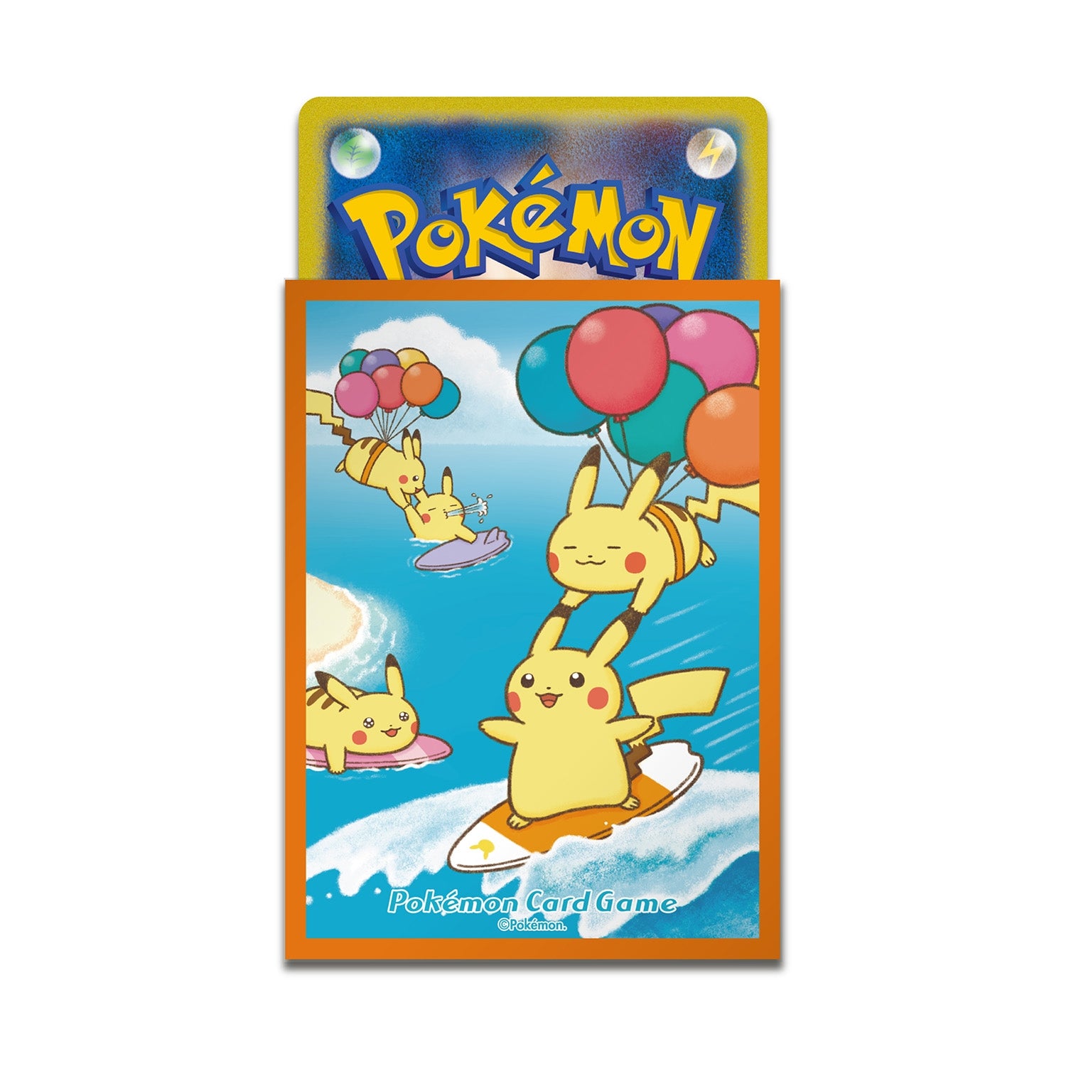 Pokémon Card Game Deck Shield Surfing Pikachu & Flying Pikachu Orange