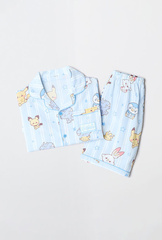 Kids Pokémon Sparkling Short Sleeve Pajama - Light Blue