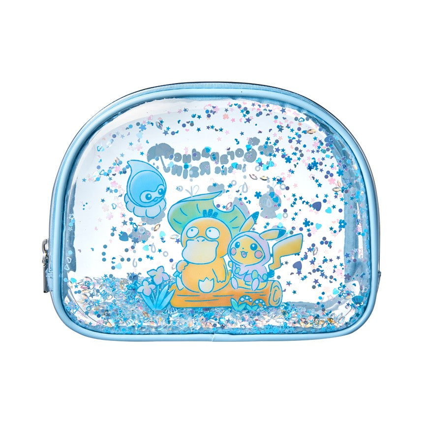 Pokémon Psyduck in the Rain Glitter Transparent Pouch
