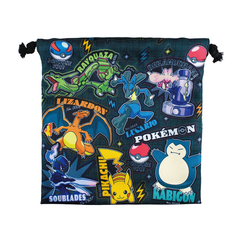 Japan｜ Pokémon Flat Drawstring Pouch Stickers Cool