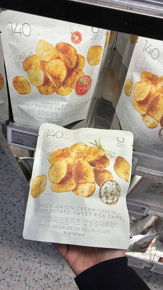 韓國零食團-- project delight green onion cream creese crispy  potato sweet rice chips