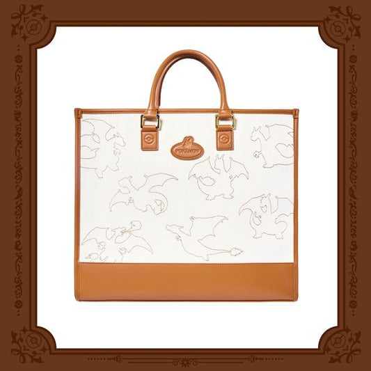 Korea Exclusive｜Pokémon Eternal Antique Metal Leather Canvas Tote Bag
