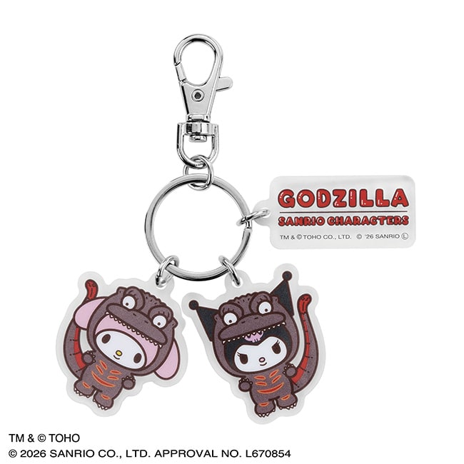 Japan｜ Godzilla x Sanrio Characters Triple Acrylic Keychain