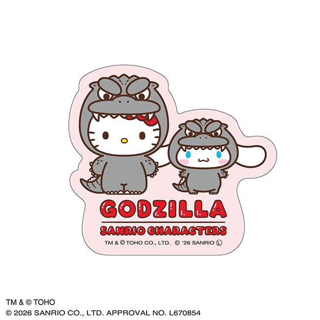 Godzilla x Sanrio Characters Die-cut Sticker