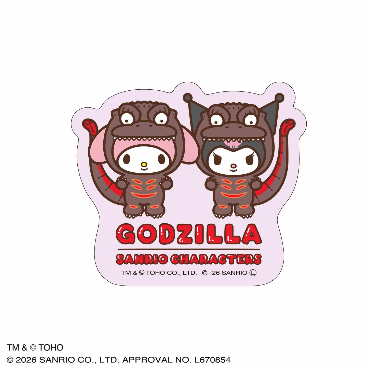Japan｜ Godzilla x Sanrio Characters Die-cut Sticker