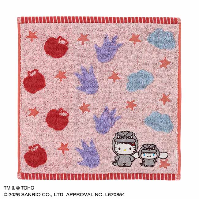 Godzilla x Sanrio Characters Embroidered Mini Towel