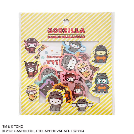 Godzilla x Sanrio Characters Flake Sticker Set
