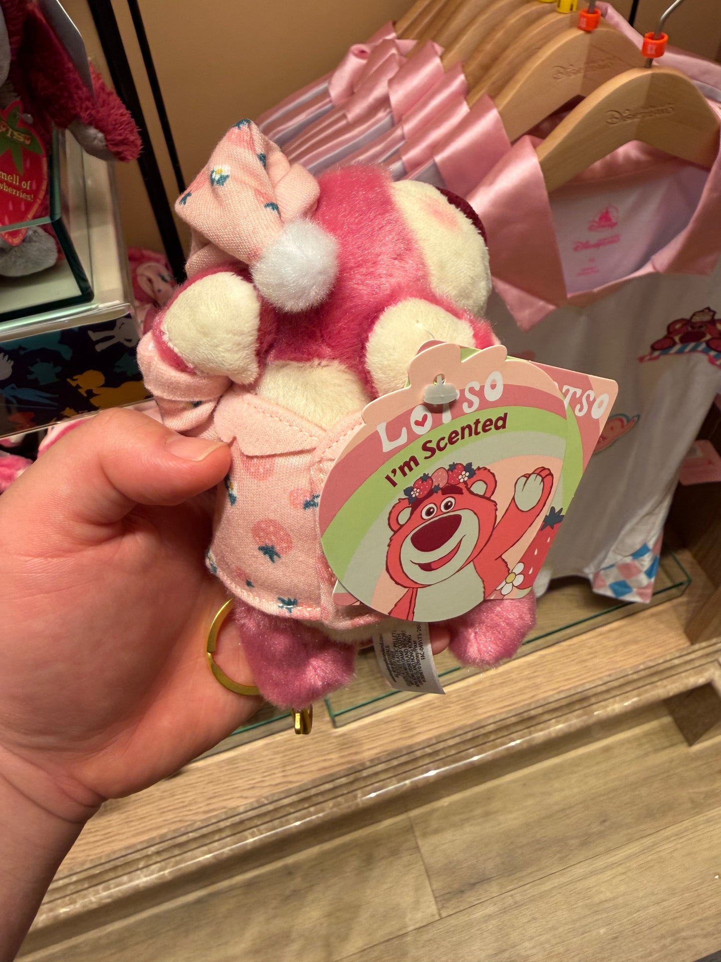 HKDL｜Toy Story Lotso Pajama Plush Keychain