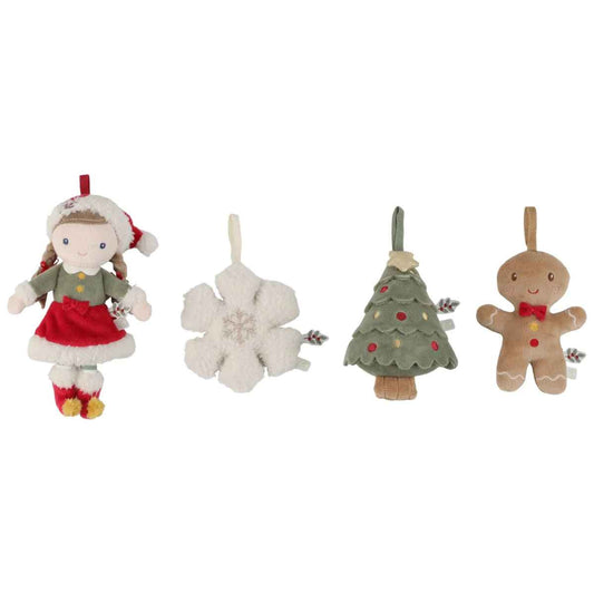 Little Dutch - Plush Christmas Ornaments - Rosa & Christmas Tree Set