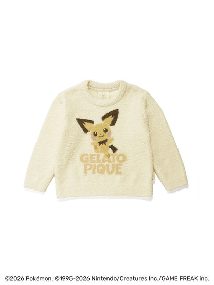 Japan｜ Pokémon x Gelato Pique Kids Pichu Baby Moco Jacquard Top & Long Pants Set - Size 110