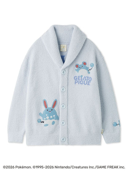 Japan｜ Pokémon x GELATO PIQUE Baby Moco Jacquard Shawl Cardigan – Blue (S-M)