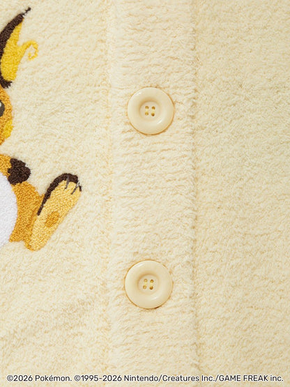Japan｜ Pokémon x GELATO PIQUE Baby Moco Jacquard Shawl Cardigan – Yellow (S-M)