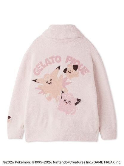 Japan｜ Pokémon x GELATO PIQUE Baby Moco Jacquard Shawl Cardigan – Pink (S-M)