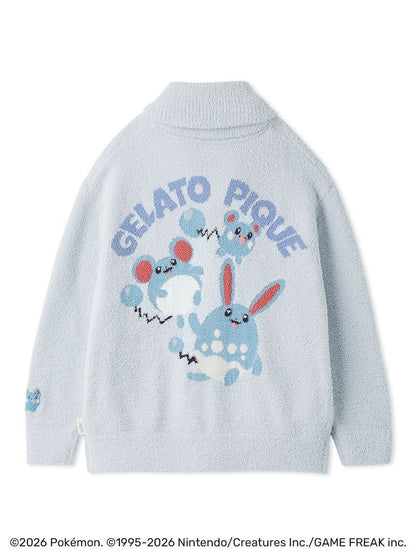 Japan｜ Pokémon x GELATO PIQUE Baby Moco Jacquard Shawl Cardigan – Blue (S-M)