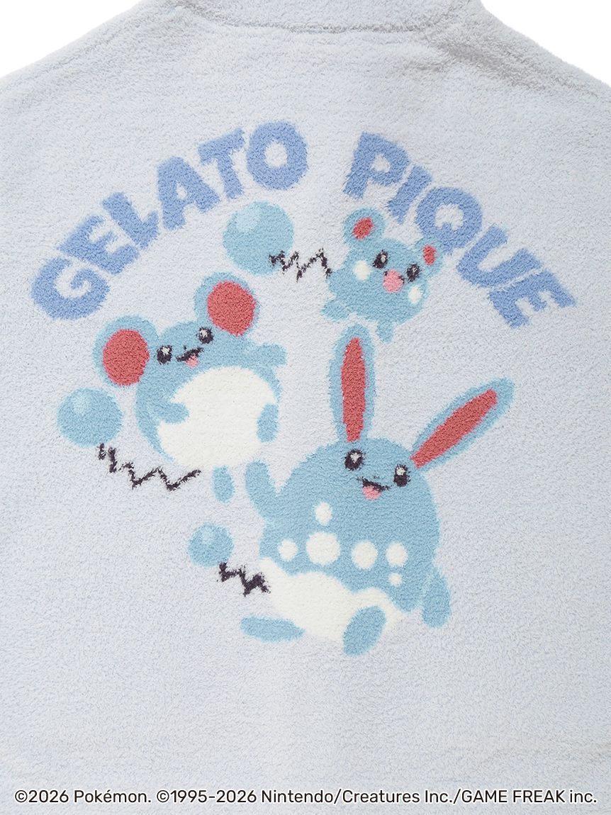 Japan｜ Pokémon x GELATO PIQUE Baby Moco Jacquard Shawl Cardigan – Blue (S-M)