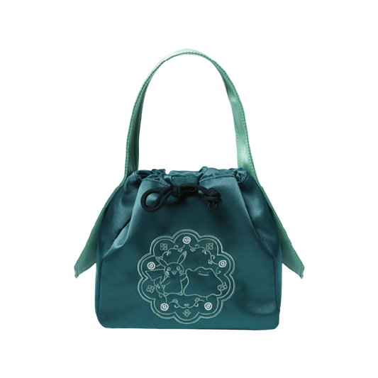 Pokemon Store Korean Traditional Edition Drawstring Pouch Green