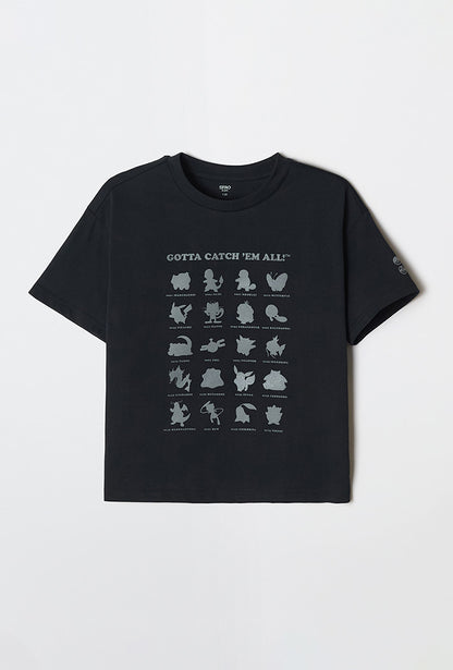 Kids Pokémon Short Sleeve T-Shirt - Black