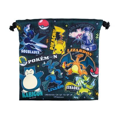 Japan｜ Pokémon Flat Drawstring Pouch Stickers Cool