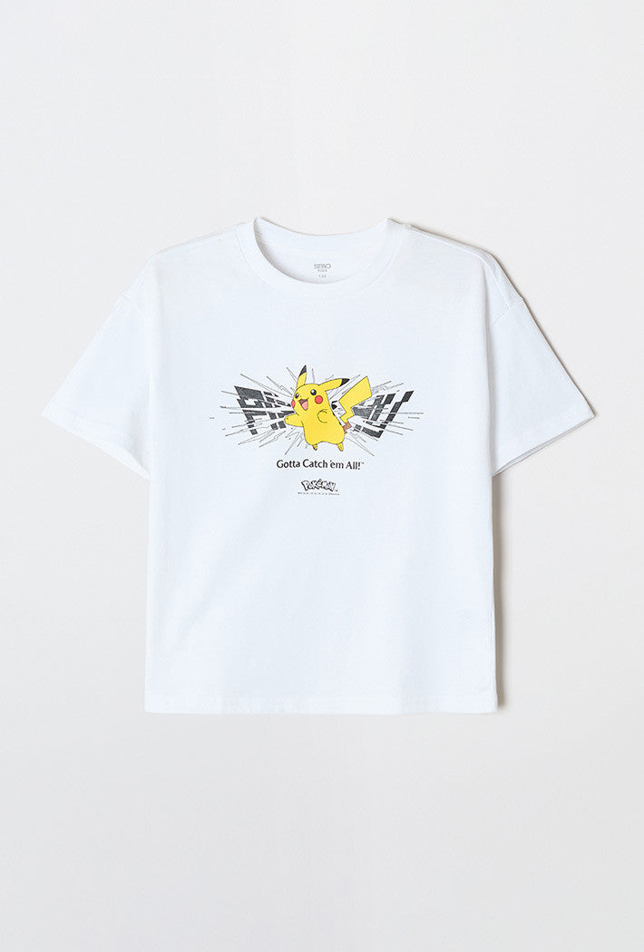 Kids Pokémon Short Sleeve T-Shirt - White