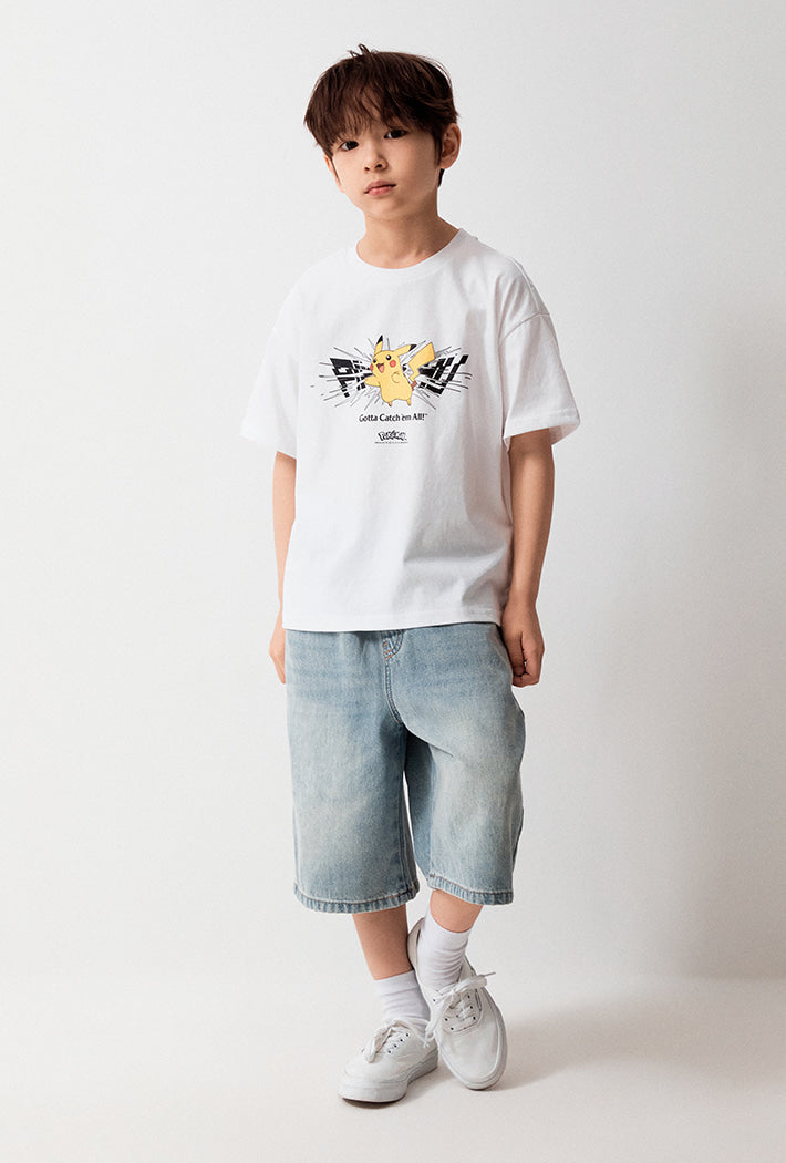 Kids Pokémon Short Sleeve T-Shirt - White