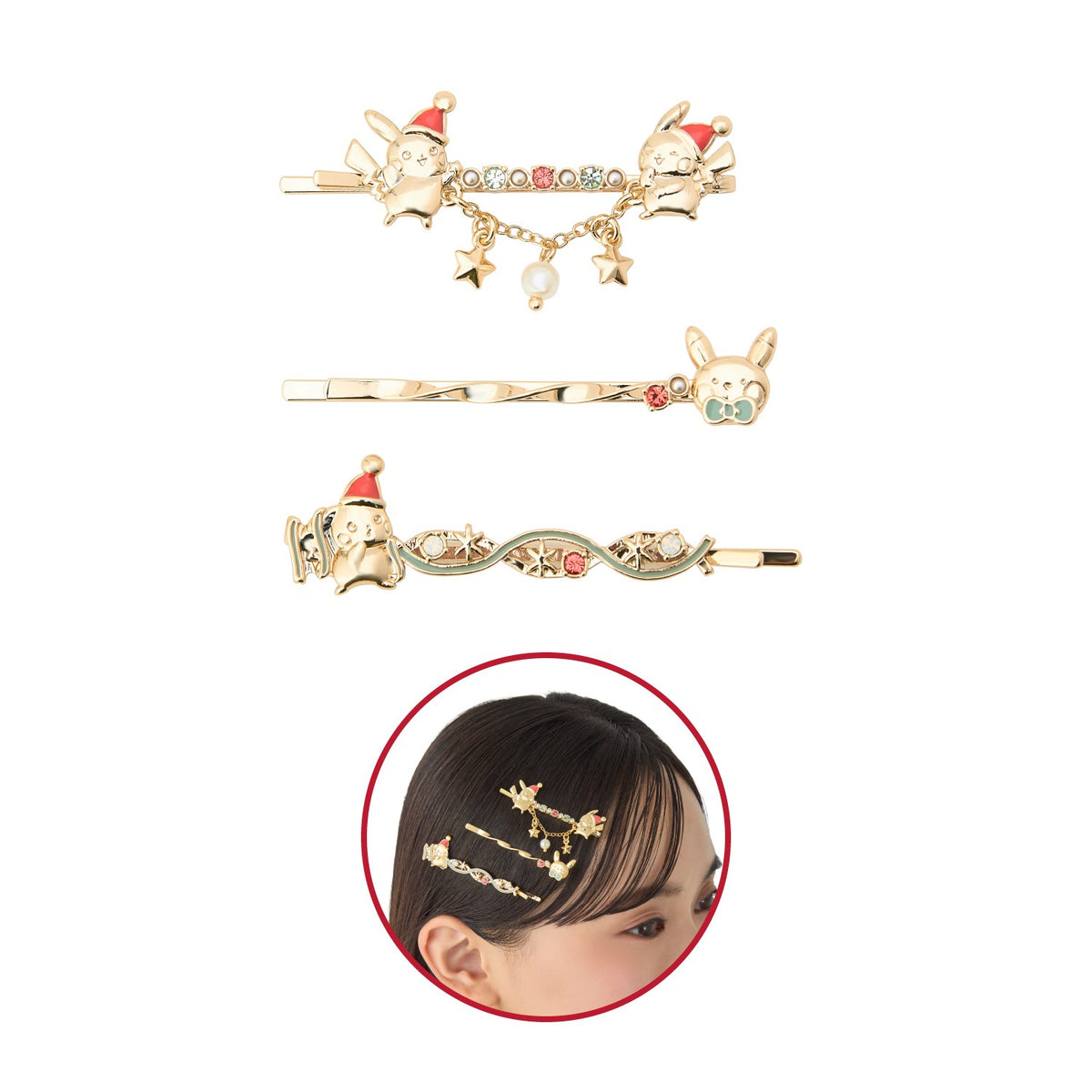 Japan｜ Pokémon Christmas Junbi Chu! Hairpins