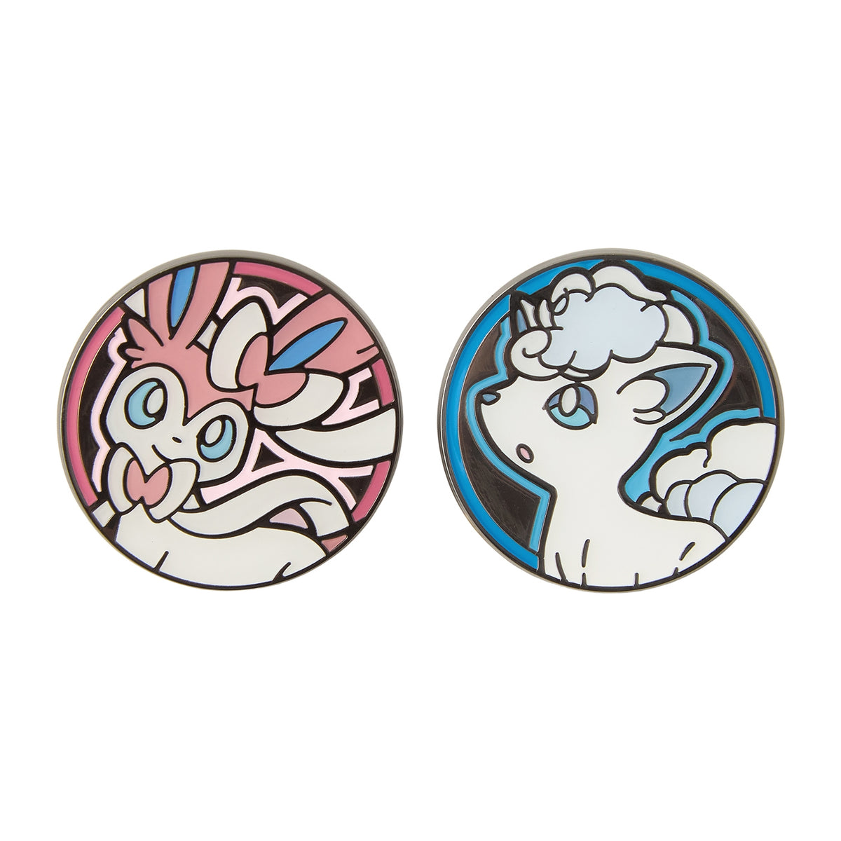 Pokémon Trading Card Game Pocket Sylveon & Alolan Vulpix Coin Design 2-Pin Set
