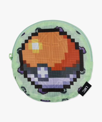 Korea Exclusive｜Pokémon Pixel Art Monster-Ball Packable Bag Green