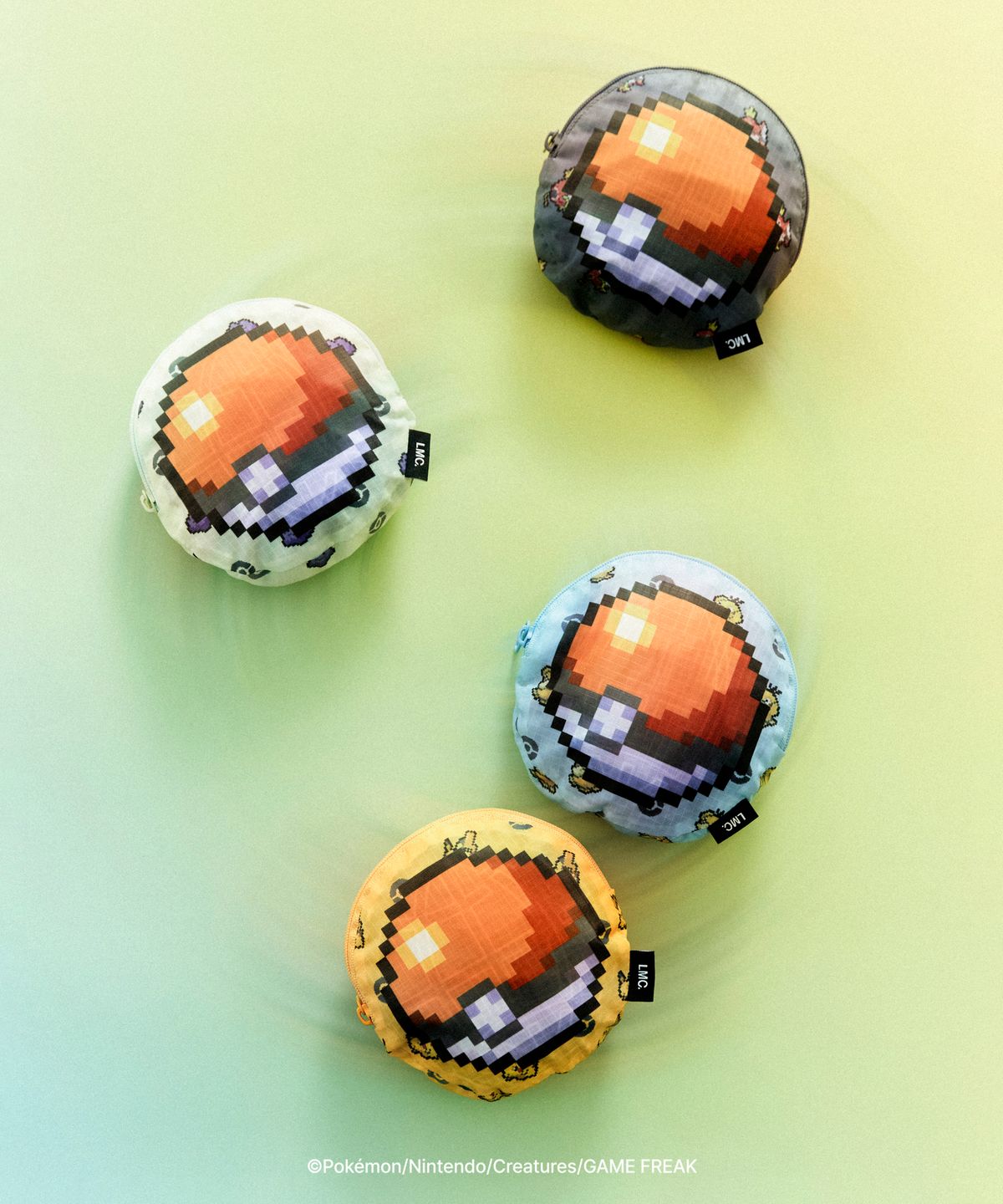 Korea Exclusive｜Pokémon Pixel Art Monster-Ball Packable Bag Green