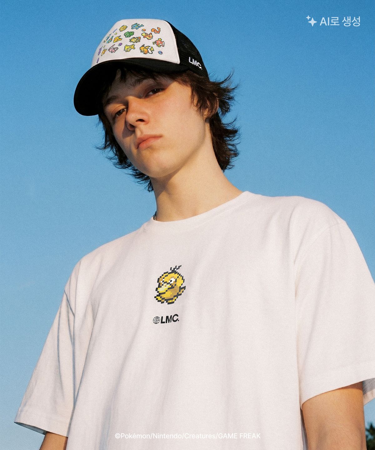 Korea Exclusive｜Pokémon Pixel Art Multi Trucker Cap Black