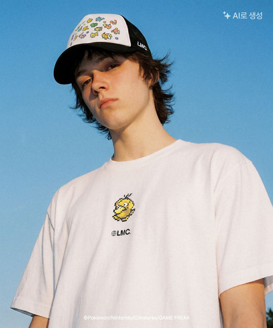 Korea Exclusive｜Pokémon Pixel Art Multi Trucker Cap Black